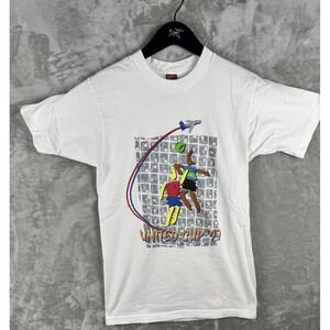 Vintage United‎ Cup Shirt White USA Tennis Single Stitch Mens Small USA 90s